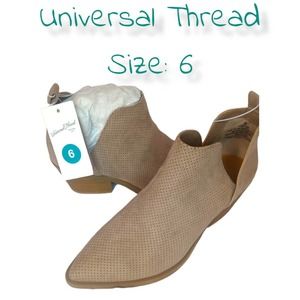 NEW Universal Thread Catlin Booties Tan/Taupe Cut-Outs Size 6